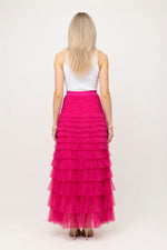 Mesh Tiered Mini Skirt — back view
