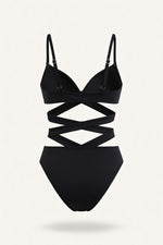 High Waist Strappy Bikini Set — back view