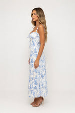 Floral Print Slit Midi Dress — side view