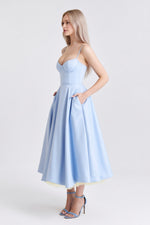 Double Layer Mesh Halter Dress — side view