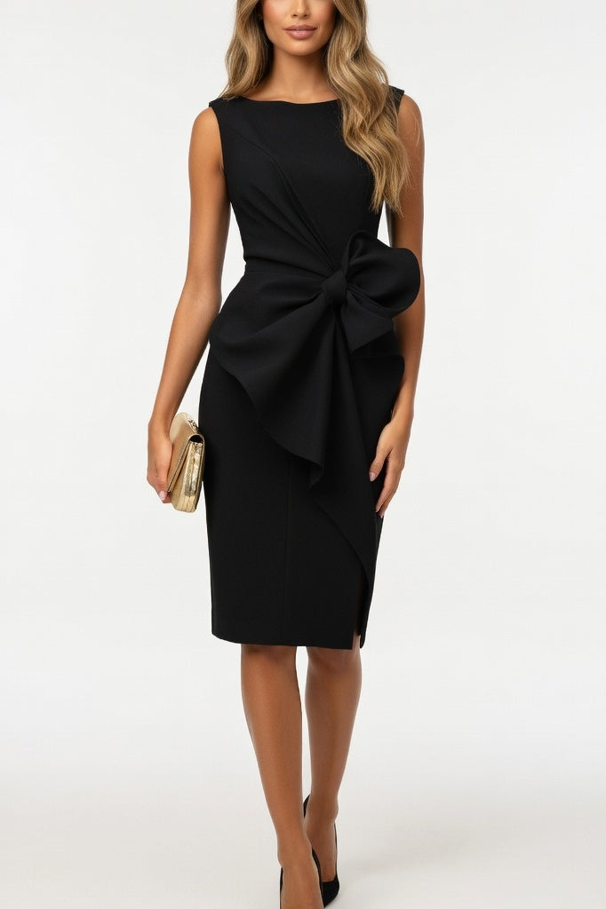 Solid Colour Bodycon Dress — Black