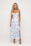 Floral Print Slit Midi Dress