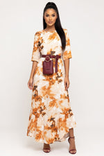 Chiffon Floral Maxi Dress — Light Yellow
