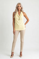 Halter V-Neck Top — Yellow
