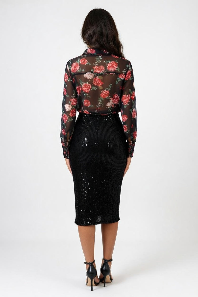 Sequin Mini Skirt — back view