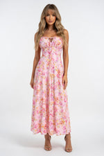Printed Halter Maxi Dress — front view