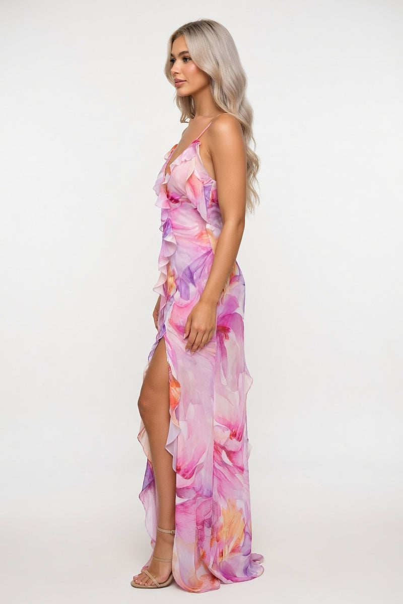 Halter Print Dress — side view