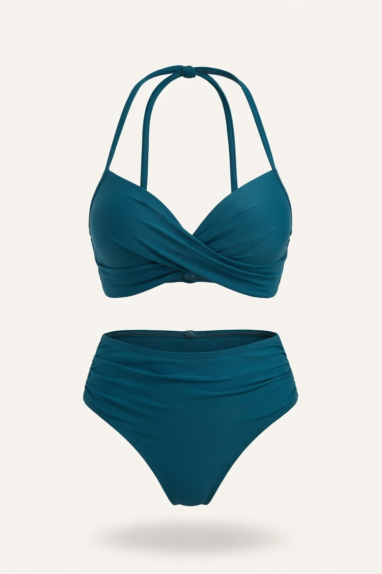 Split Bikini Set — Navy Blue