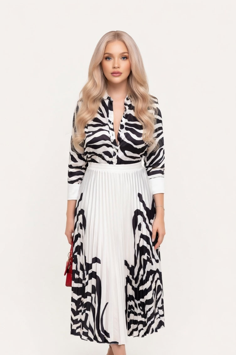 Zebra Print Co-Ord Set — Black