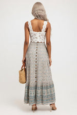 Cotton Front-Slit Maxi Skirt — back view