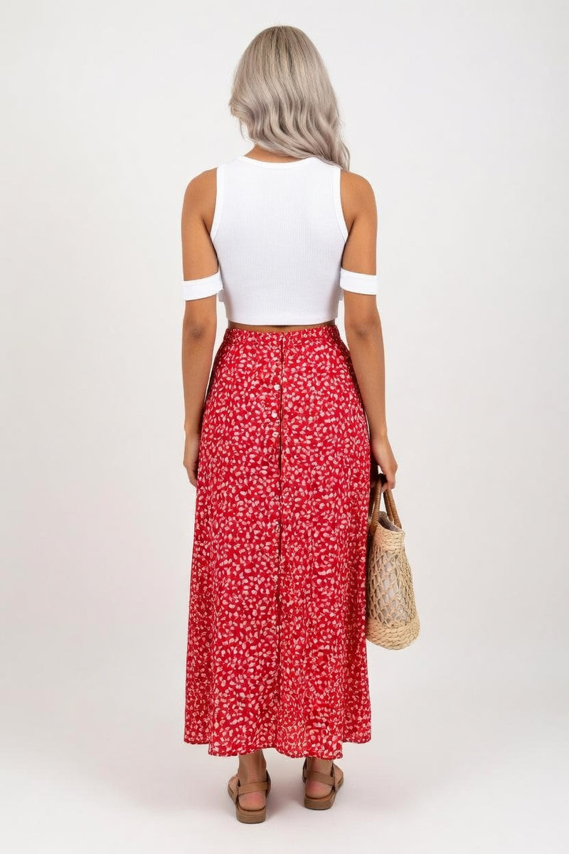 Button Detail Mini Skirt — back view