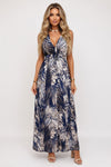 Backless Printed Strap Dress