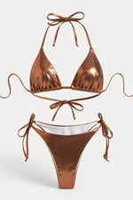 Lace-Up Bikini Set — Bronze