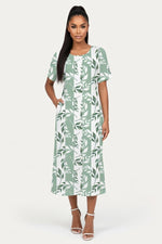 Round Neck Printed Dress — Print 9