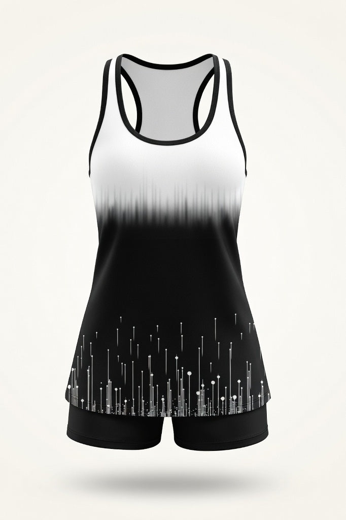 Split Swim Skirt Set — Print 9