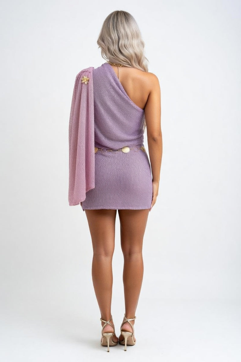 Halter Neck Knit Dress — back view