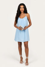 Halter Mini Dress — Light Blue