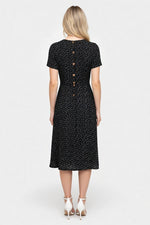 Polka Dot V-Neck Shirt Dress — back view