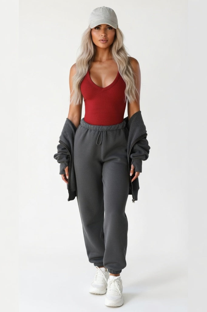 Ribbed Knit Vest — Burgundy