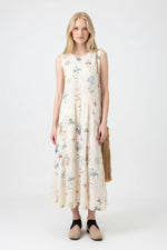 Sleeveless Round Neck Floral Dress — front view