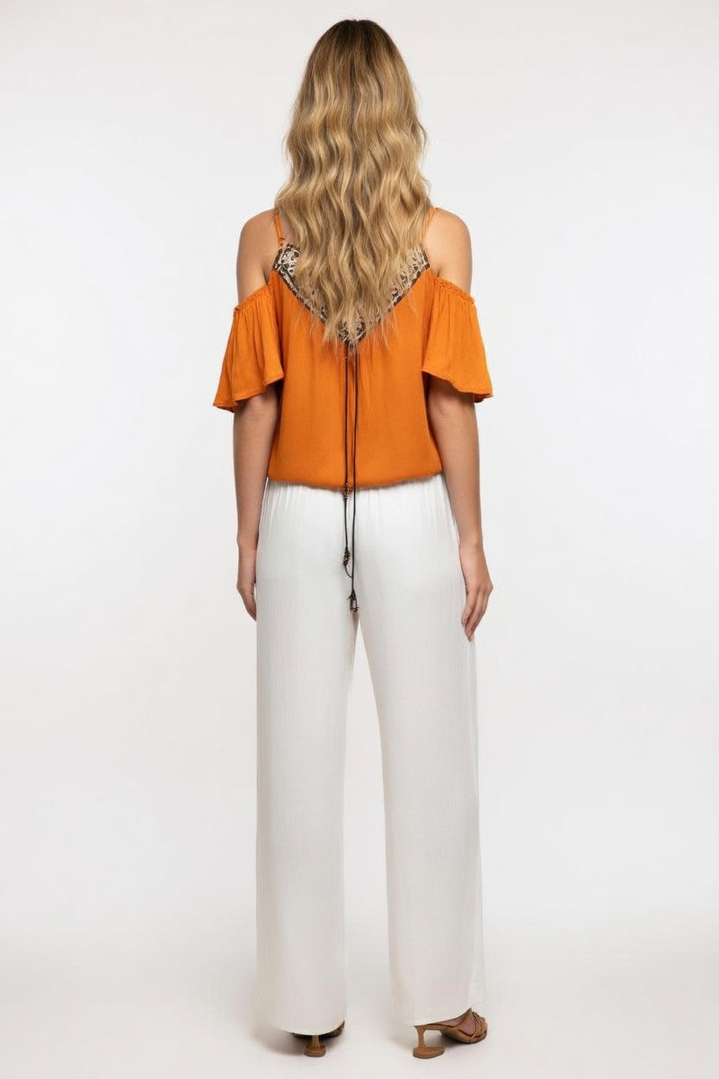 Digital Print V-Neck Vest — back view