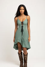 Strappy Slip Dress — Green