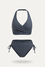 Twist Halter Bikini Set — Black