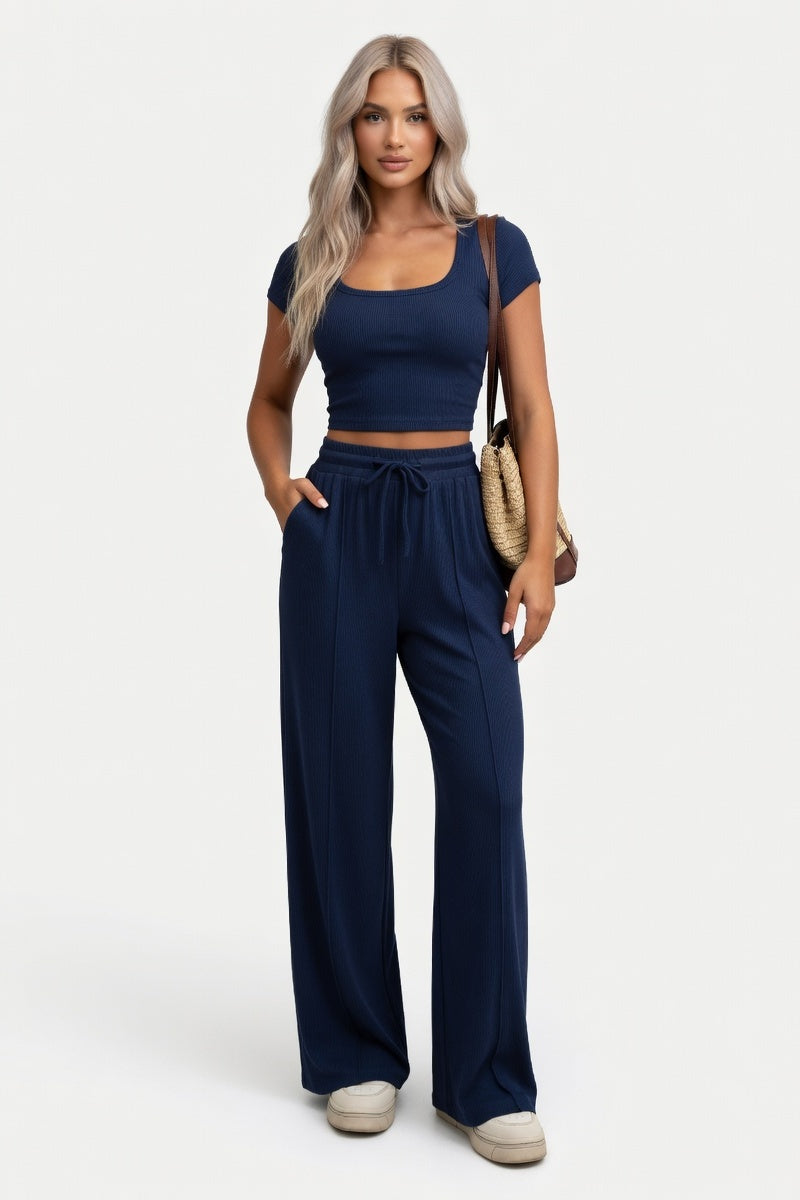 Tailored Co-ord Set — Navy Blue