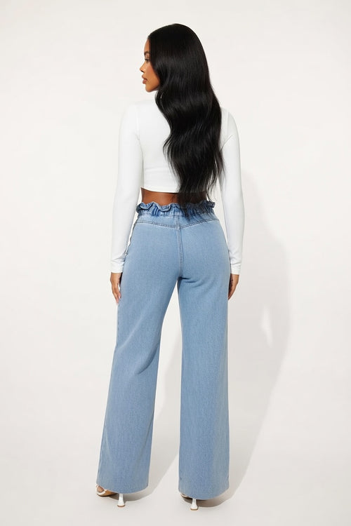 High-Waist Wide-Leg Jeans — back view