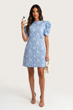 Textured Jacquard Mini Dress — front view