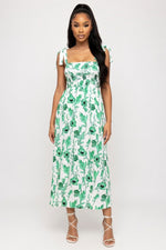 Printed Halter Maxi Dress — Green
