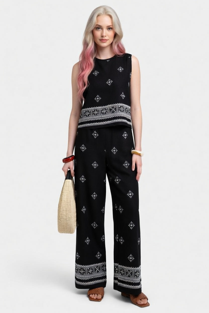 Printed Two-Piece Co-ord Set — front view