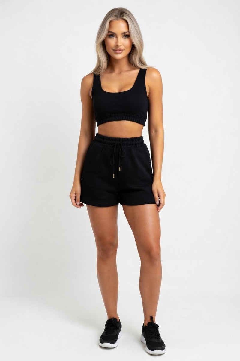 Double Layer Vest & Shorts Co-ord — Orange Red