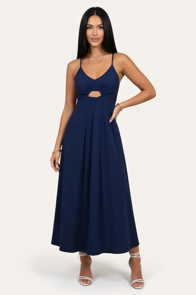 Halter Pocket Dress — Dark Blue