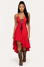 Strappy Slip Dress — Red