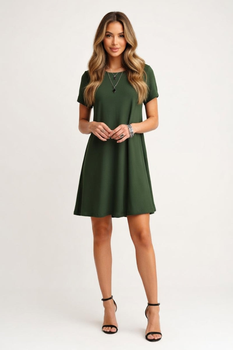 Short Sleeve Mini Dress — front view
