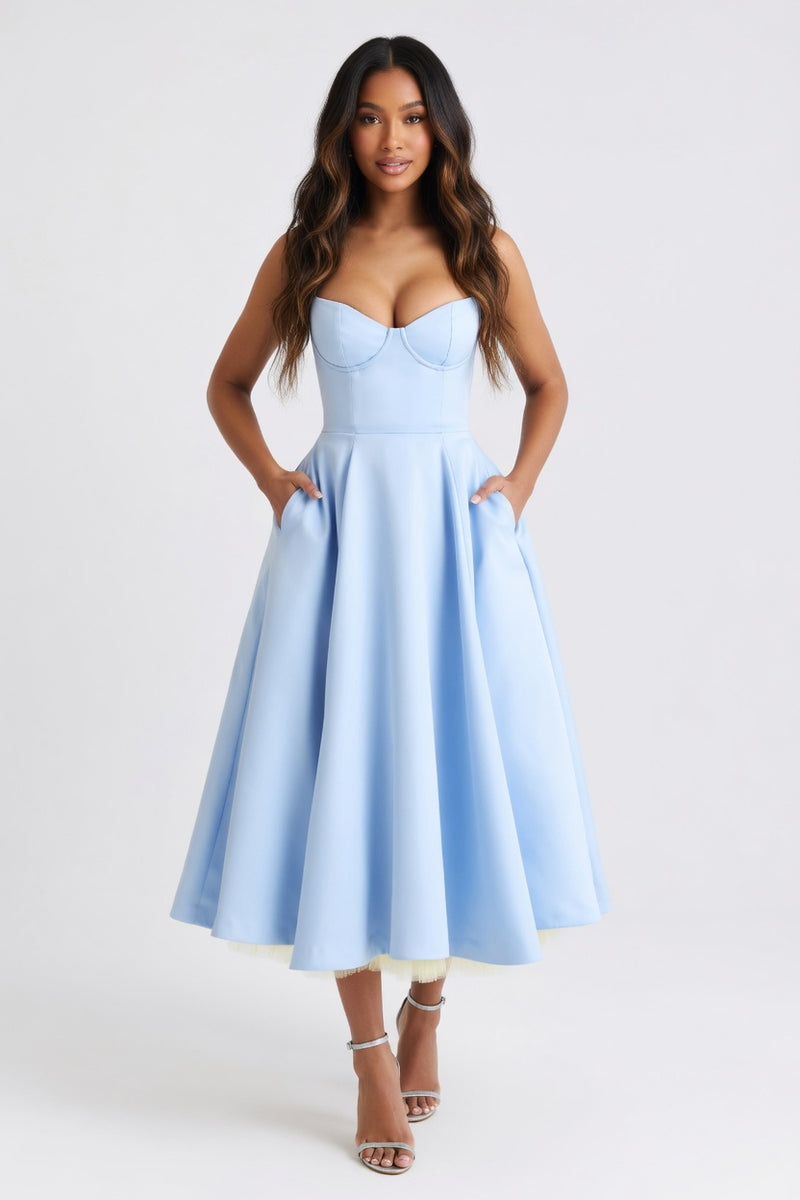 Mesh Double Layer Halter Dress — front view