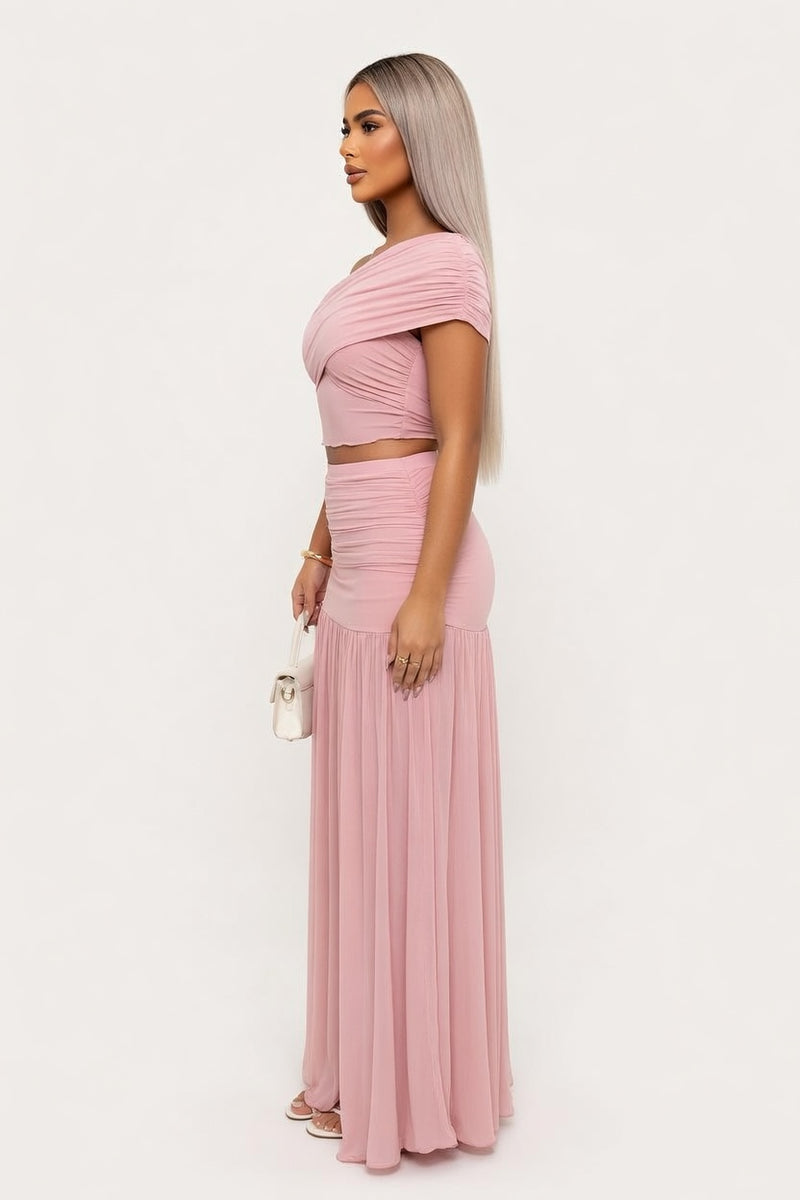 Pleated Midi Skirt — side view