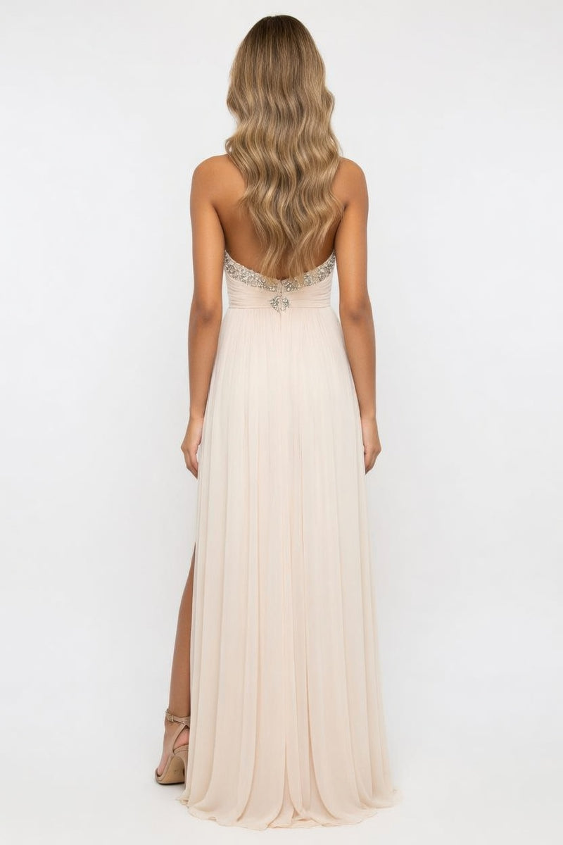 Sequin Halter Dress — back view