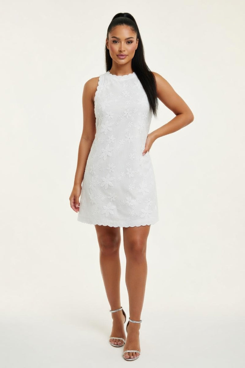 Lace Halter Mini Dress — front view