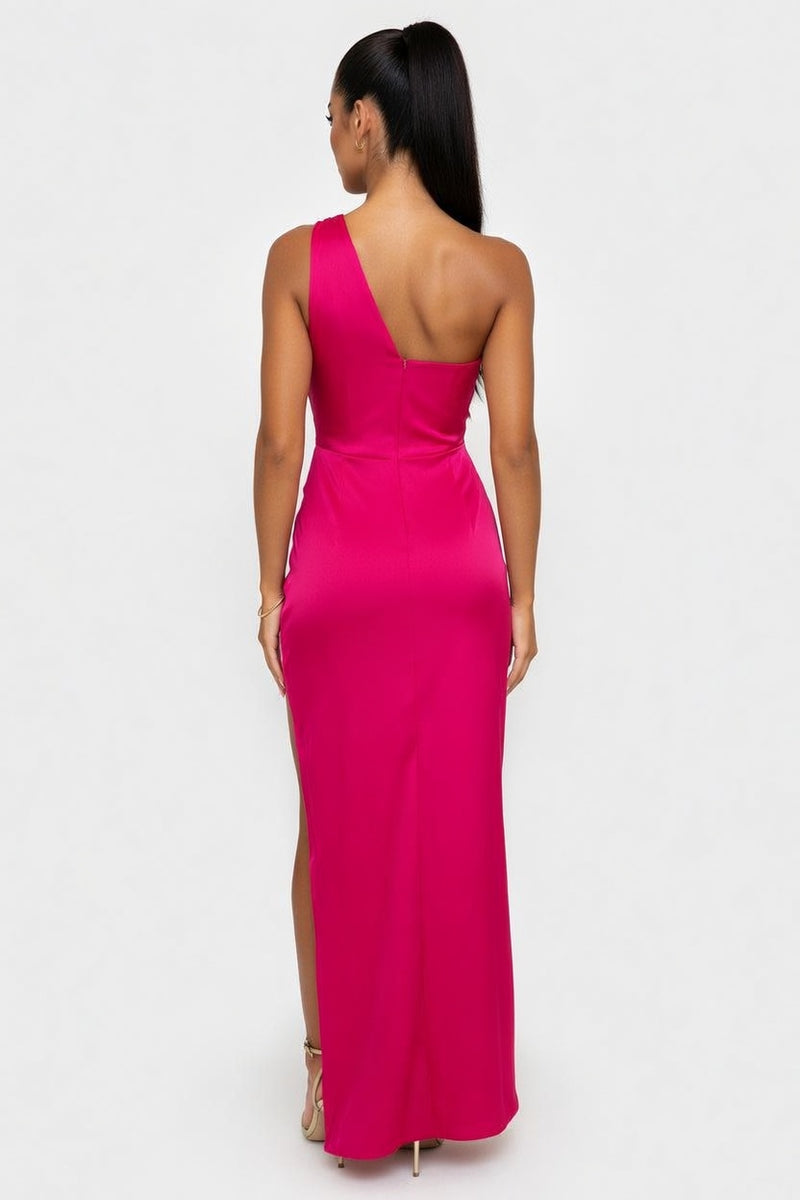Satin Slip Dress — back view