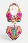 Lace-Up Bikini Set