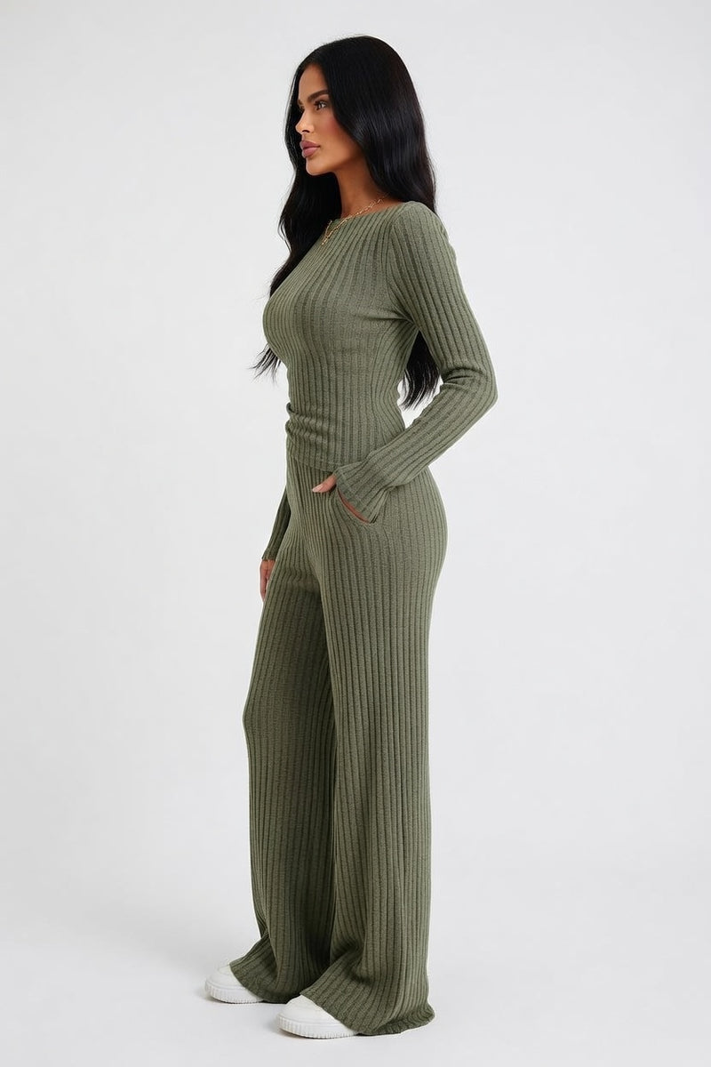 Knitted High Neck Co-ord Set — side view