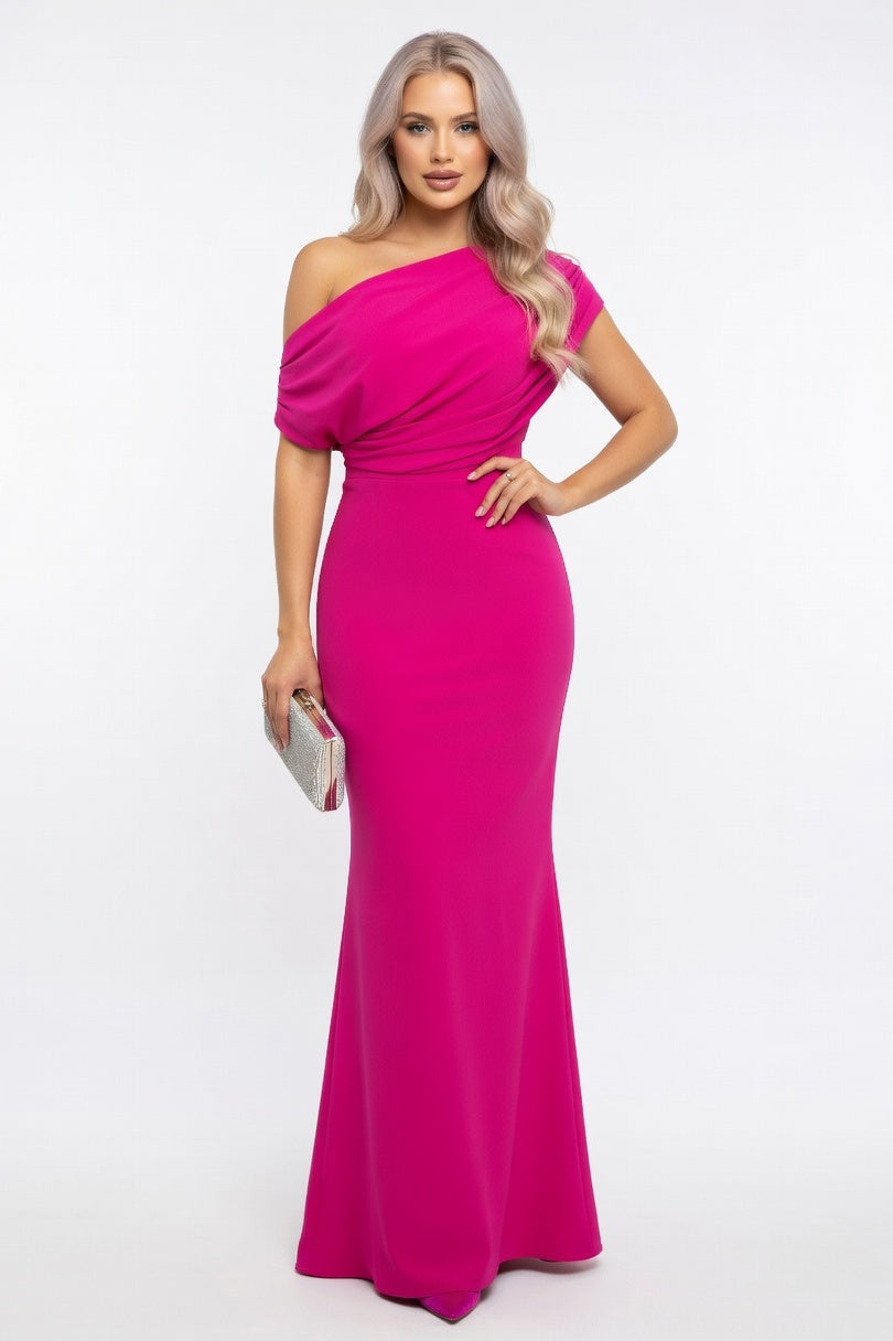 Off-Shoulder Bodycon Dress — Rose Red