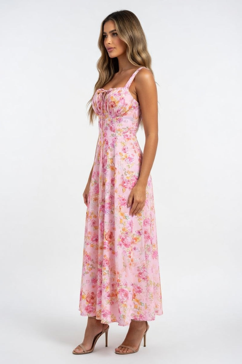 Printed Halter Maxi Dress — side view