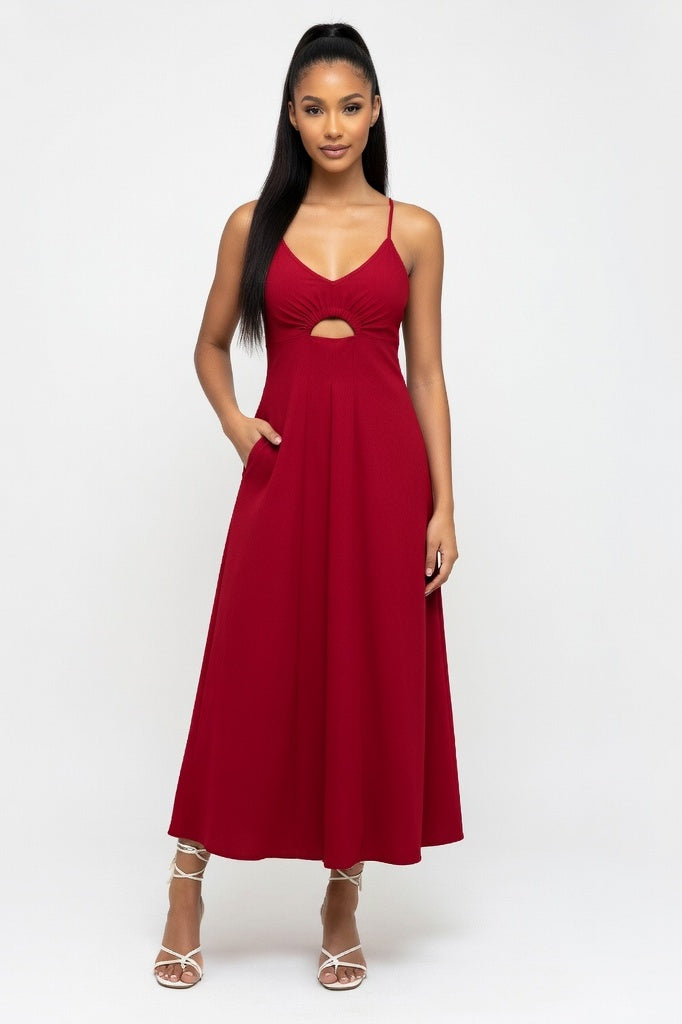 Halter Slip Dress — Burgundy