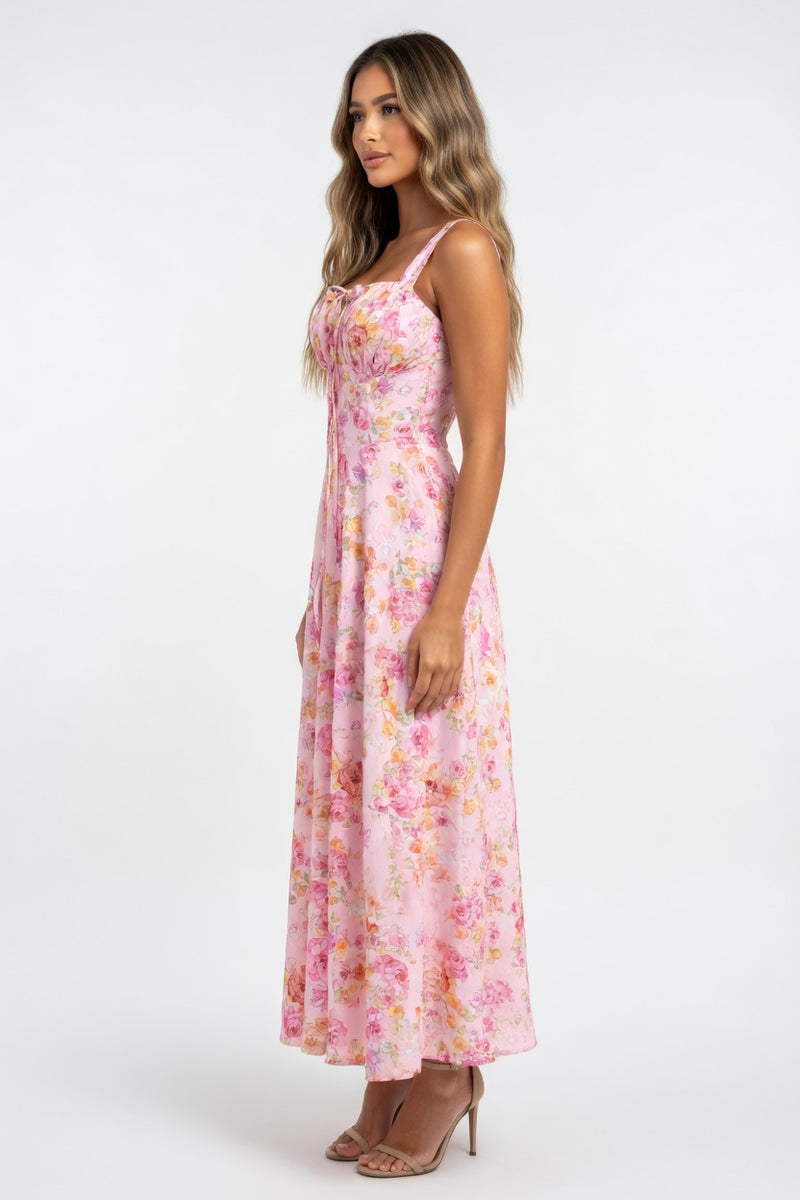 Halter Printed Midi Dress — side view