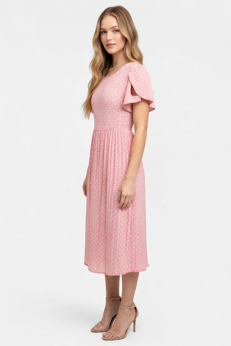 Petal Sleeve Midi Dress — side view