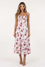 Printed Halter Maxi Dress — Dried Rose