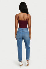 Cut-Out Halter Crop Top — back view